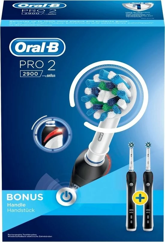 Oral B Oral_B Pro 2 - 2900 - Duoverpakking Elektrische Tandenborstel - Zwart 4 Oral B Oral_B Pro 2 - 2900 - Duoverpakking Elektrische Tandenborstel - Zwart - Afbeelding 4