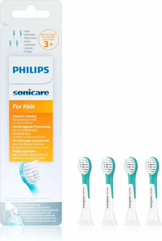 Philips Sonicare For Kids HX6034/33 - Opzetborstel 4 Stuk(s) - Turkoois 1 Philips Sonicare For Kids HX6034/33 - Opzetborstel 4 Stuk(s) - Turkoois