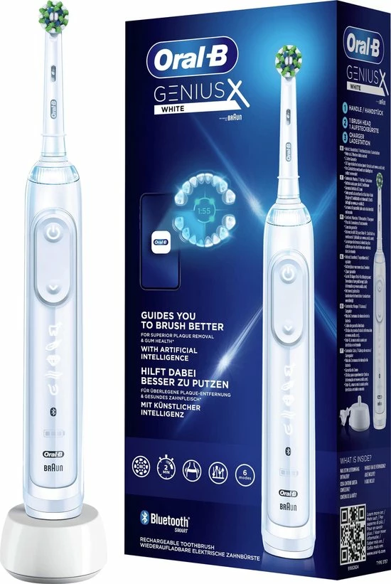 Oral B Oral-B Genius X - Wit - Elektrische Tandenborstel - Ontworpen Door Braun - 1 Handvat En 1 Opzetborstel 1 Oral B Oral-B Genius X - Wit - Elektrische Tandenborstel - Ontworpen Door Braun - 1 Handvat En 1 Opzetborstel