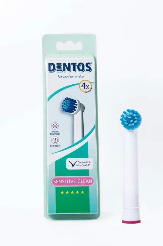 Dentos Sensitive Clean Opzetborstels Voor Oral-B 4st 3 Dentos Sensitive Clean Opzetborstels Voor Oral-B 4st - Afbeelding 3